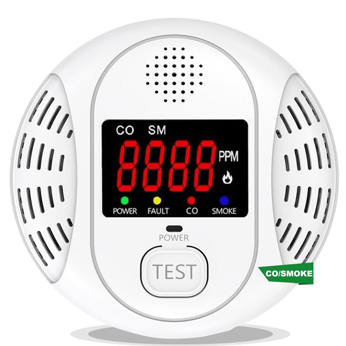 Vzmcov Carbon Monoxide and Smoke Detector Equipped with LCD Display, Battery Powered, Dual Sensor Alarm, 85dB Voice Alarm and Real-time CO Tracking, Suitable for Home/Kitchen/Bedroom/RV 1-Pack