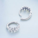 925 Sterling Silver Huggie Hoop Earrings | Hypoallergenic Leaf Hoop Earrings | Clip on Earrings Jewelry Gifts for Wife Women (BSE500)