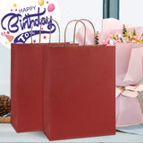 BagDream Gift Bags 10x5x13 Inches 50Pcs Red Stripes Large Kraft Paper Bags with Handles Bulk for Shopping, Merchandise, Retail, Party Favor, Christmas, Recycled Paper Sacks