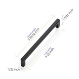 Ravinte 10 Pack Solid 7-1/2 Inch Center to Center Slim Square Bar Drawer Handles - Kitchen Cabinet Hardware Pulls - Matte Black