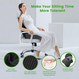 Deep U Tailbone Pain Relief Seat Cushion for Long Sitting on Office Chair, Wheelchair, Car Seat, Home Seat - Slope Curve Hemorrhoids Pillow for Hip, Tailbone, Coccyx, Sciatica Pain-Black/Gray