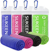Sukeen [4 Pack] Cooling Towel (40"x12"), Ice Microfiber Towel, Soft Breathable for Yoga, Sport, Running, Gym, Workout, Camping, Fitness & More Activities