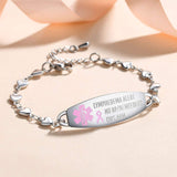 mnmoom Lymphedema Alert bracelet no bp no needles bracelet for women adjustable stainless steel breast cancer medical bracelets (heart links)