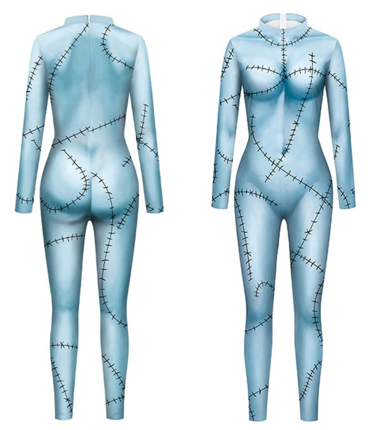 Qurtalun Christmas Costume for Women Cosplay Bodysuit 3D printed Long-sleeved Dress Grils Halloween Cosplay Costume (M, A)