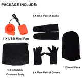 RHYTHMARTS Black Inflatable Costume Full Body Suit Halloween Christmas Costumes Fancy Dress Adult (Black)