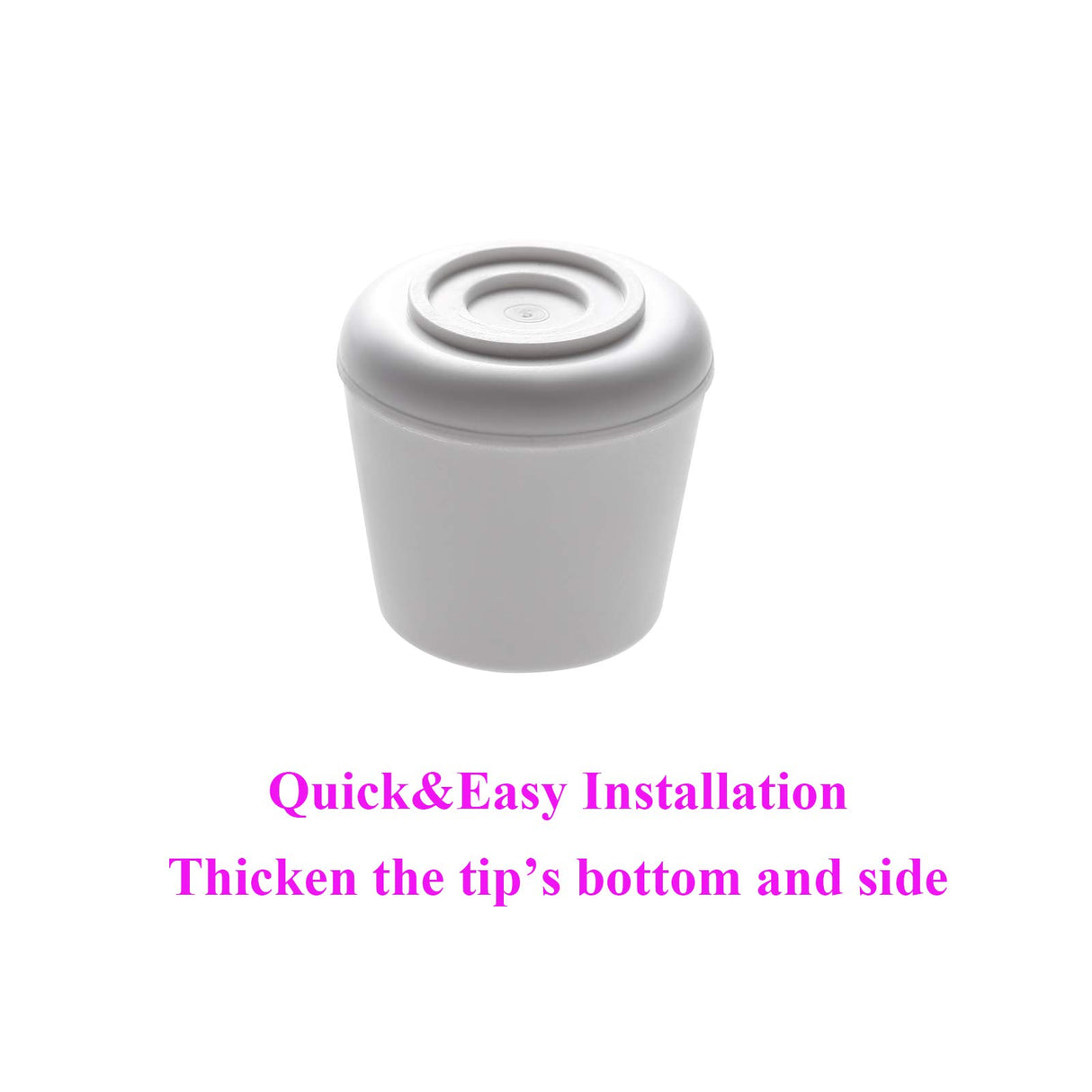 Furnigear Chair Leg Tips Caps Non-Slip Rubber Leg Tips 1-1/4” Inner Diameter Chair Leg Floor Protectors Round White, 24 Pack