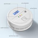 4 Packs Smoke & Carbon Monoxide Detector Battery Operated,2-in-1 Smoke Detector Carbon Monoxide Detector Combo,Smoke Alarm with Digital Display for Home