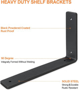 Heavy Duty Shelf Brackets 10 Inch, 6 Pack Floating Shelf Brackets, L Wall Shelf Bracket for DIY Decorative with Mounting Hardware