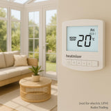 Kudos-Trading - Heatmiser Slimline V4 Programmable Room Thermostat for Water Underfloor Heating and Central Heating System Not Electric Ufh, Built In & Remote Air Sensing 3amp Mains Powered.