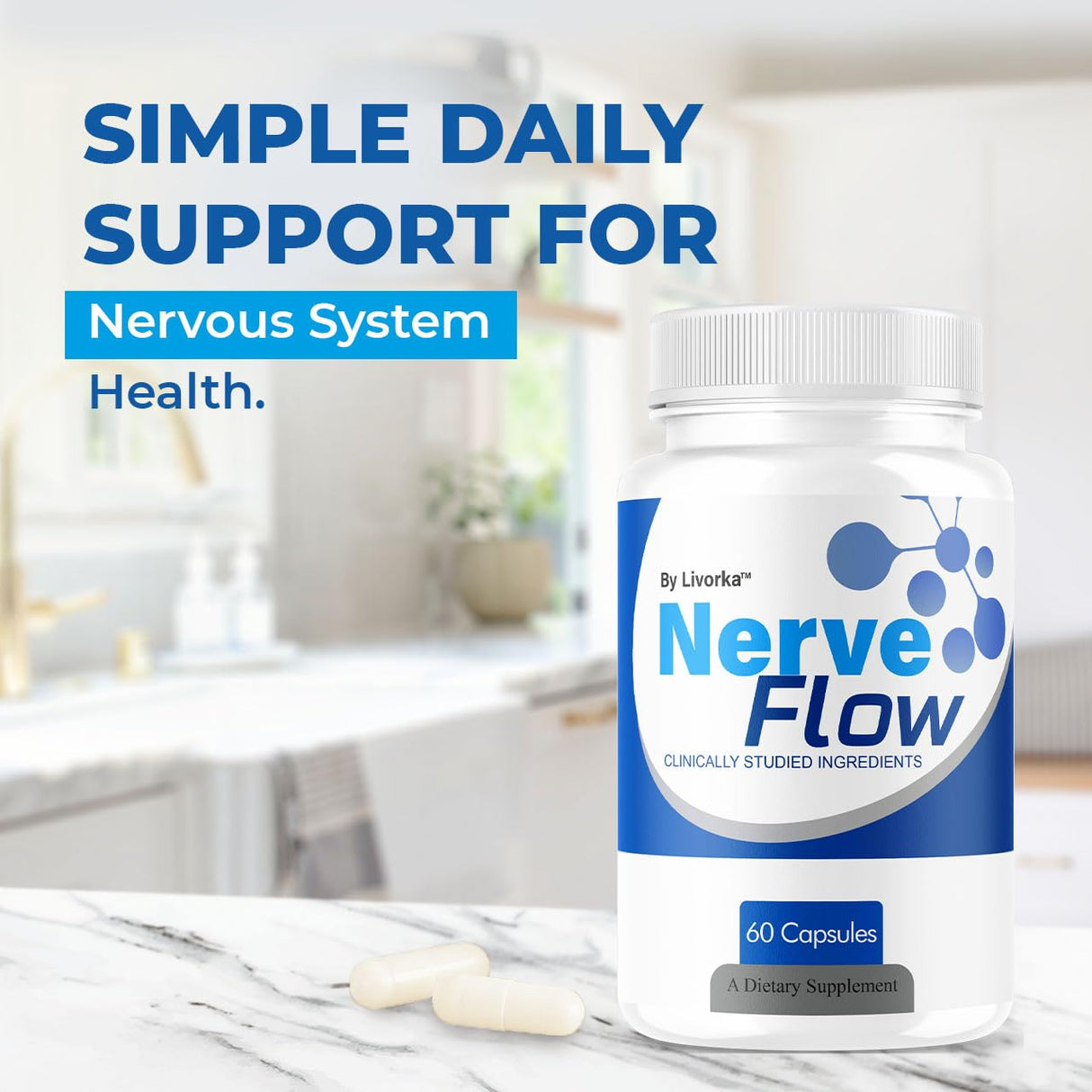 (3 Pack) Nerve Flow - Official NerveFlow Advanced Nerve Support Pills, Nerve Flow Supplement Capsules, NerveFlow Natural Pills Maximum Strength Multivitamin Advanced Formula, 180 Capsules For 3 Months
