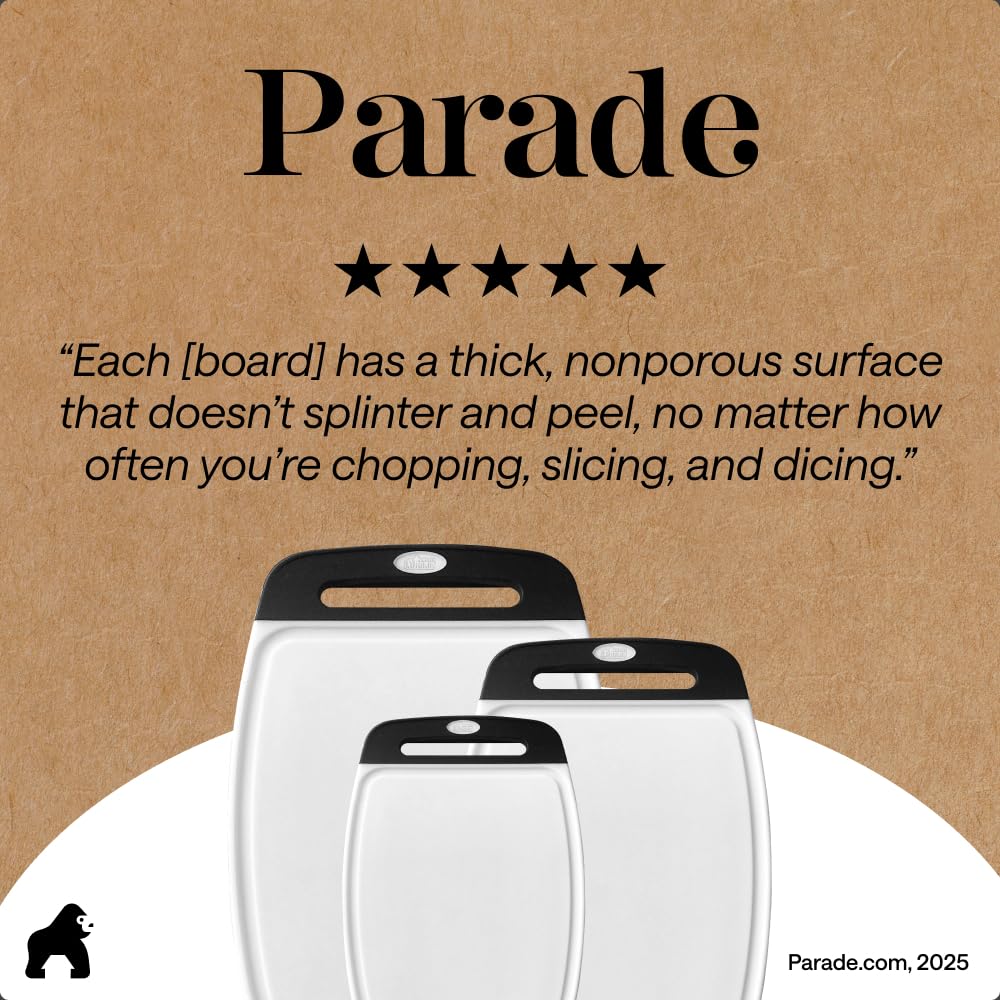 GORILLA GRIP Cutting Board, Slip Resistant and Nonporous, BPA-Free, Black