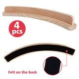 GOTHINK Set of 4 - Cruved Playing Card Holder for Kids Adult Seniors 2 Slot Solid Wood Cards Holders for Playing Cards 14 x 1.6 x 1.8 Inch Non Slip Card Deck for Bridge Canasta Strategy Card Games