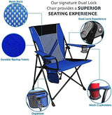 Kijaro Dual Lock Folding Camp Chairs - Versatile for Sports, Outdoors & Lawns - Locks Positions - Maldives Blue