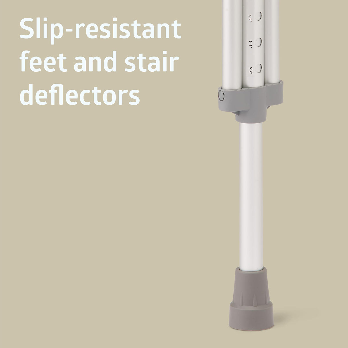 Medline Lightweight Aluminum Red Dot Crutches, for Patients 4’6”–5’2” Tall, Walking Aid for Kids, Adults & Seniors, 300 lbs. Weight Capacity