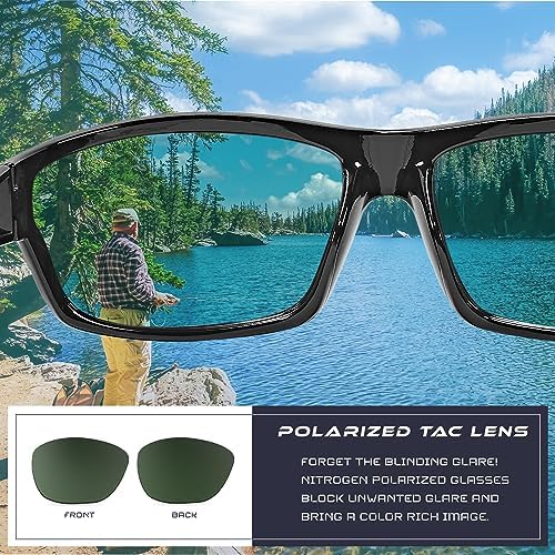 Nitrogen Polarized Wrap Around Sport Sunglasses for Men Women UV400 Protection Sun Glasses