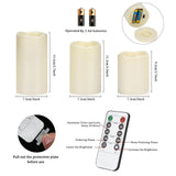 Artmarry Flameless Candles 4" 5" 6" Set of 9 Ivory Waterproof Pillars 3" Diameter Battery Operated Flickering Candles Include 10-Key Remote Timer Function 400+ Hours by 2 AA Batteries (9 Pack)