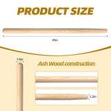 2 Pcs Shovel Handle Replacement 41" Length, 1-1/2" Diameter, Strong Hardwood Solid Ash Wood Straight Handle for Long D Shovels Garden Tool