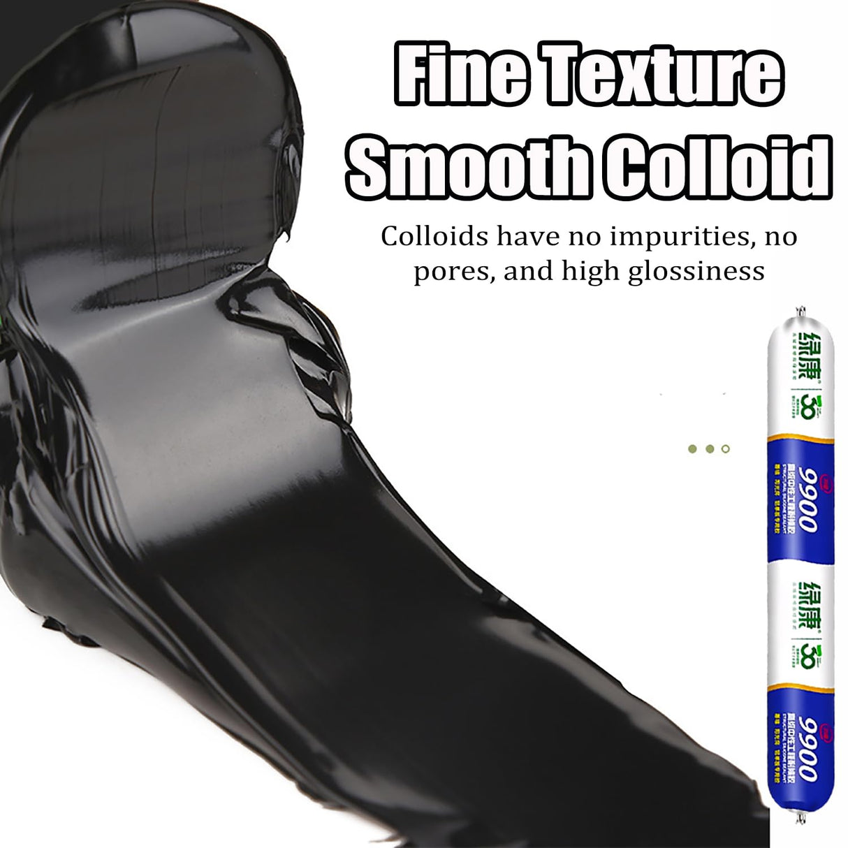 9900 Sealant Waterproof, Silicon Waterproof Sealant, Permanent Solution for Roof & Wall Cracks, Outdoor Water Proof Exterior Sealants Heat Resistant, Tear and Stretch Resistance (Black,1Pc)
