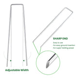 6 Inches Galvanized Garden Staples, Metal Tent StakeHeavy Duty U-Shaped Pins and Landscaping Staples for Sod Anchoring Landscape Fabric Irrigation Tubing (100, Silver)