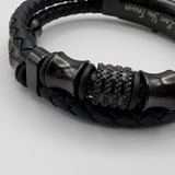Quijuzo To My Dad Braided Leather Bracelet, Meaningful Gift for Dad from Daughter Son, Mens Double Layer Genuine Leather Wristband Fathers Day, Unique Gifts for Men with Luxury Gift Box & Sentimental Message Card, Ready to Gift