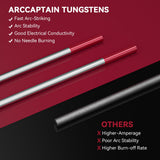 ARCCAPTAIN TIG Welding Tungsten Electrode 10-Pack 3/32"x 7"(Red, WT20/EWth-2)