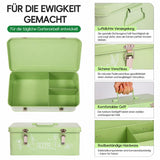 60 Slots Seed Organizer Storage Box with 3 Compartments,Large Metal Garden Seed Organizer with Lid&Safety Locks,Seed Saver Bin 50 Plant Labels 60 Seed Envelopes,Professional All-In-One Seed Saving Kit