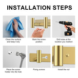VAEHOLD Hat and Coat Wall Mount Rack - Hooks for Robes, Bags, Keys, and Towels - Bathroom Towel Hanger Organizer (Gold, “T“ Shape 5 Hooks 1 Pack)
