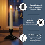 Homemory 6 Pcs Window Candles with Sensor Dusk to Dawn, Ivory Electric Window Candle Flickering, Christmas Fake Candles Battery Operated, Led Candlesticks with Black Holders for Xmas Holiday Decor
