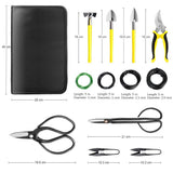 Bonsai Tools Set 13Pcs, Bonsai Essentials with PU Leather Bag, High Carbon Steel Succulent Trimming Kit, for Pruning, Raking, Training Plants, Ideal Gardening Gifts