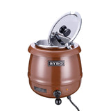 SYBO SB-6000-1G Commercial Grade Soup Warmer Kettle with Hinged Lid and Detachable Stainless Steel Insert Pot for Restaurant and Big Family, 10.5 Quarts, Ochre