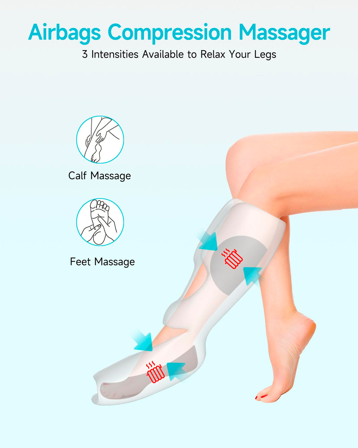 ALLJOY Gifts for Men Women, Leg Massager for Circulation and Pain Relief FSA, Leg Massager with Heat and Compression, 6 Modes 3 Intensities 2 Heat Levels