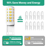TJOY G9 LED Bulb 4W, 6000K Daylight 6 Pack, Equivalent 40 Watt T4 G9 Halogen Replacement, G 9 Bi-pin Base Light Bulbs for Chandelier, 120V 450 LM 360 Beam Angle for Home Lighting, Non-dimmable