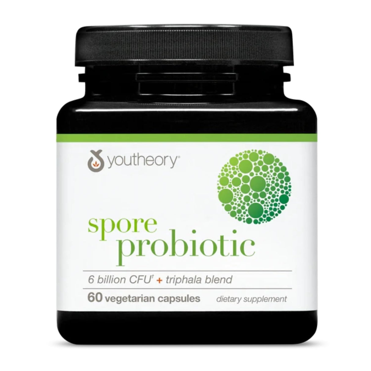 Youtheory Spore Probiotic - 6 Billion CFU - Probiotic Digestive Supplement* - Resists Stomach Acid Breakdown* - Dairy, Gluten & Soy Free - 60 Vegetarian Capsules
