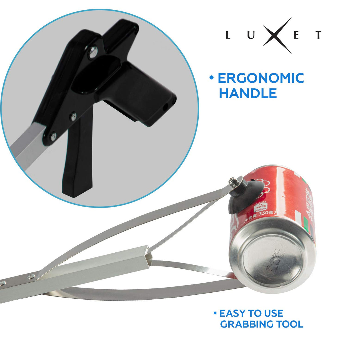 Grabber Tool 32" Suction Cup Grip Heavy Duty Aluminum -2 Pack- Lightweight Foldable Reacher Grabber Pickup Tool, Gripper Grabbers for Elderly Grab it Reaching Tool Trash Picker Grabber Black, By Luxet