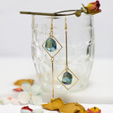 Mismatch Asymmetry Colorful Glass Drop Dangle Earrings