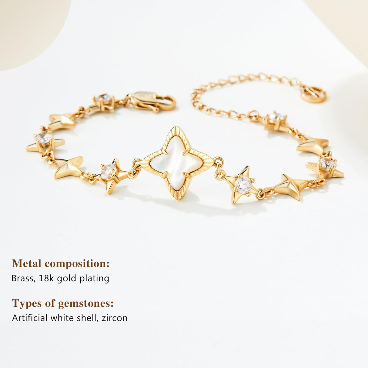 Cicy Bell Womens Bracelets 18k Gold Plated Adjustable Chain Link
