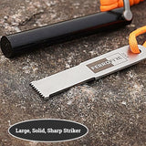 Classic Heavy-Duty Super-Duty Ferro Rod Fire Starter with Premium Ferrocerium Rod Superb Carbon Alloy Steel Striker 550 Paracord Lanyard Handle for Camping Emergency Survival Hiking BBQ EDC