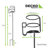 Decko OutDoor 30215 Outdoor Beverage and Phone Holder yard Stakes, heavy duty set of 4