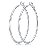 Senteria 925 Sterling Silver Hoop Earrings for Women Lightweight Thin 50MM