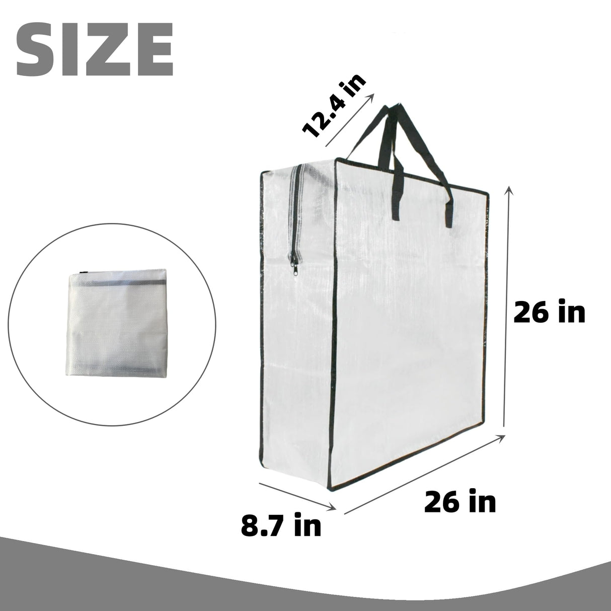 6 Pack Clear Storage Bags with Zipper and Handles, Blanket Bags For Closet Storage, Moving and Packing Supplies for College, Underbed Storage Organizer for Clothes Pillow Bedding Christmas Wreath