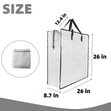 6 Pack Clear Storage Bags with Zipper and Handles, Blanket Bags For Closet Storage, Moving and Packing Supplies for College, Underbed Storage Organizer for Clothes Pillow Bedding Christmas Wreath