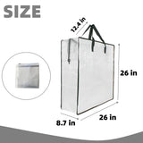3 Pack Clear Storage Bags with Zipper and Handles, Blanket Bags For Closet Storage, Moving and Packing Supplies for College, Underbed Storage Organizer for Clothes Pillow Bedding Christmas Wreath