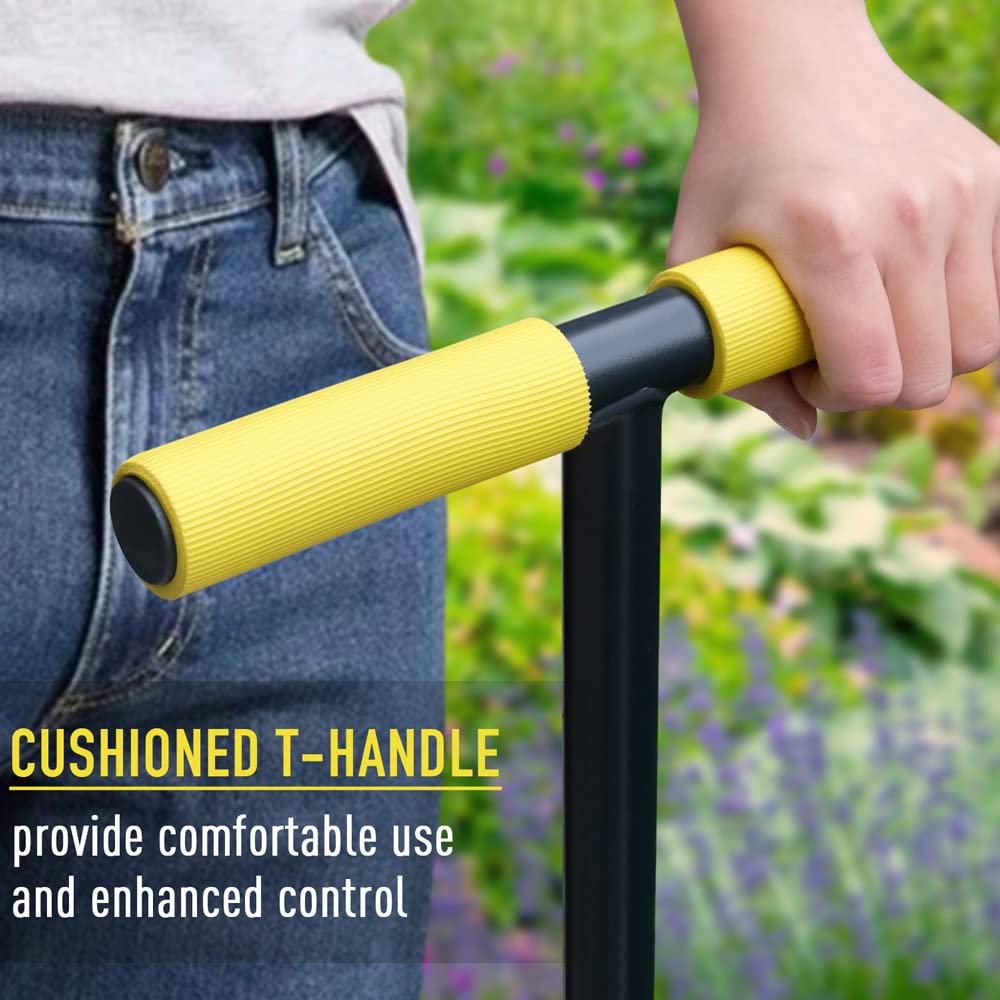 Colwelt Half Moon Edger Lawn Tool, Lawn Edgers with Soft Handle, Manual Lawn Edger for Grass, Borders Sidewalks, Driveways, Gardens, 38-Inch