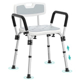 Kicimpro HSA/FSA Shower Chair for Elderly & Disabled, 10 Min Installation, Heavy Duty Bath Chair with Pad, 6 Adjustable Height Shower Seat for 5'1"-6'4" Users