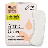 Attn: Grace Moderate Incontinence Pads for Women, 28-Pack - High Absorbency, Breathable, Plant-Based - Incontinence Pads for Moderate Bladder Leaks & Sensitive Skin