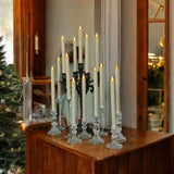 LED Flameless Taper Candles, 10.6 Inch, Set of 24, 2AA Battery Operated with Remote Control, Timer Function, Halloween, Christmas and Wedding Banquet Table Center Decoration, Ivory White (24)