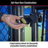 Master Lock Black Combination Padlock, Set Your Own Combo Lock, Weather Resistant Indoor and Outdoor Padlock with Code for Gym Locker, Gate, Shed, 178D