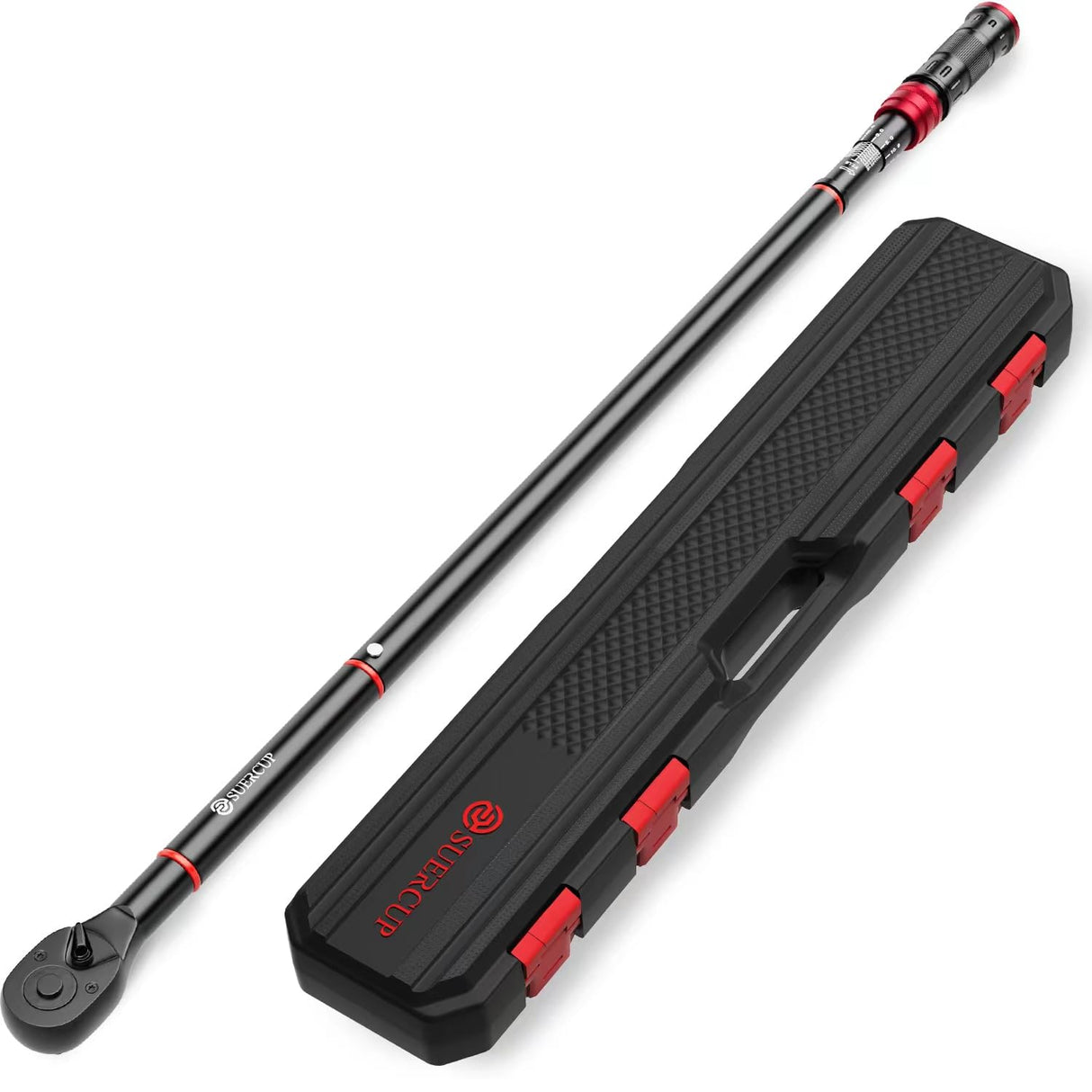 SUERCUP 1/2-Inch Drive Click Torque Wrench - 30-250 Ft.Lb/40.7-339Nm, Dual-Direction Adjustable 72 Tooth Torque Wrench for Product Assembly and Car Repair