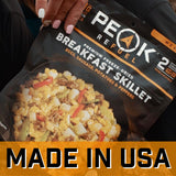 Peak Refuel Breakfast Meals | Freeze Dried Backpacking, Camping & Emergency Prep Food | 2 Servings Pouches (2-Pack, Skillet)