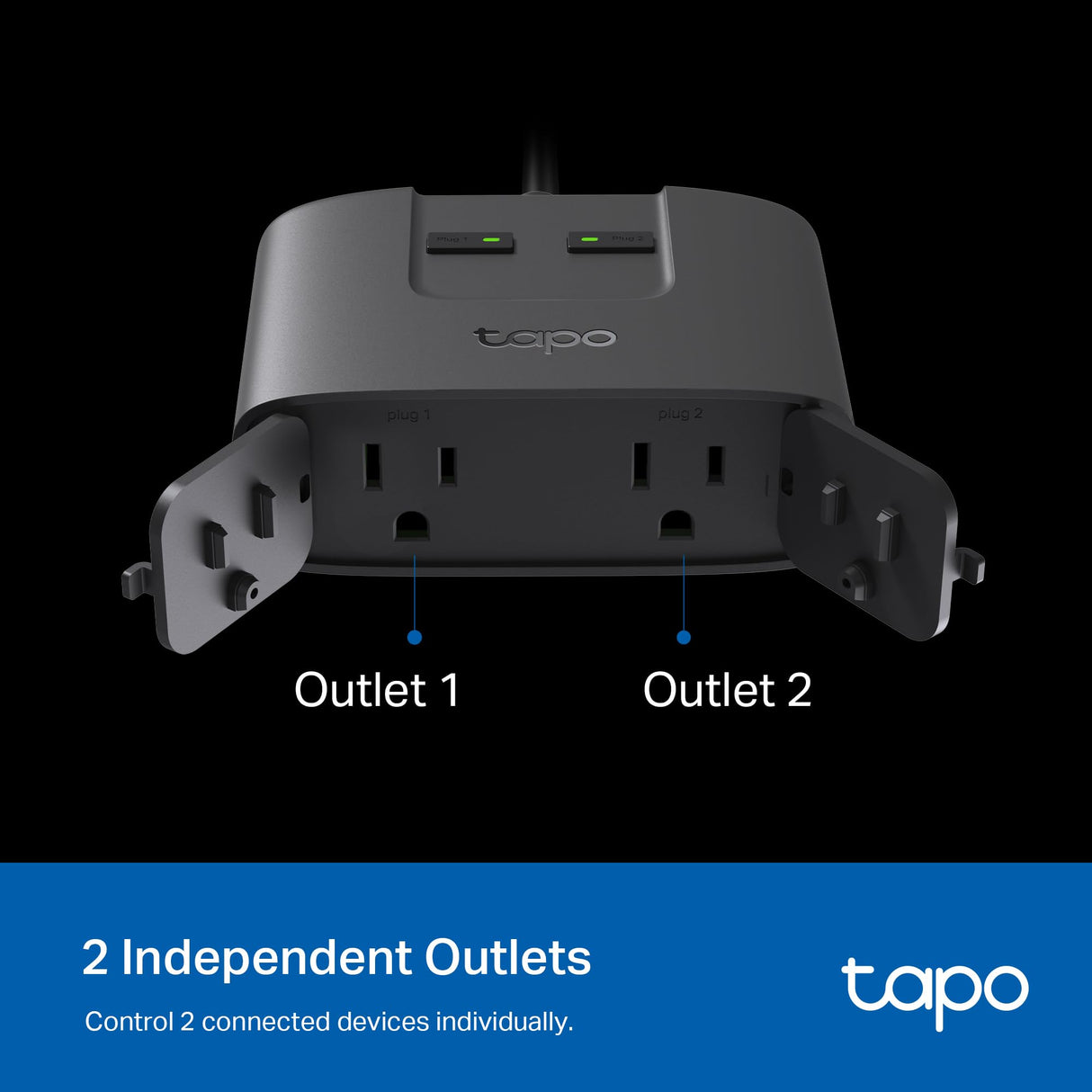 TP-Link Tapo Matter Outdoor Smart Plug, 2 Individual Outlets, IP65 Weather Resistance, Works with Apple Home, Alexa, Google Home, Long Wi-Fi Range, 2.4G Wi-Fi Only, ETL Certified (Tapo P400M)